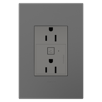 LEGRAND WNAR153M1 ADORNE  15A Smart Outlet with Netatmo Plus-Size, Magnesium