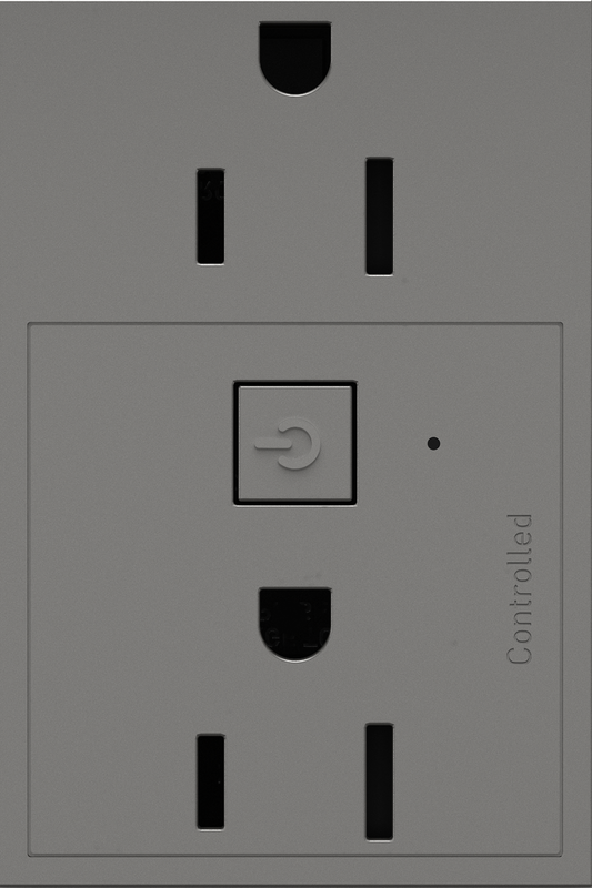 LEGRAND WNAR153M1 ADORNE  15A Smart Outlet with Netatmo Plus-Size, Magnesium