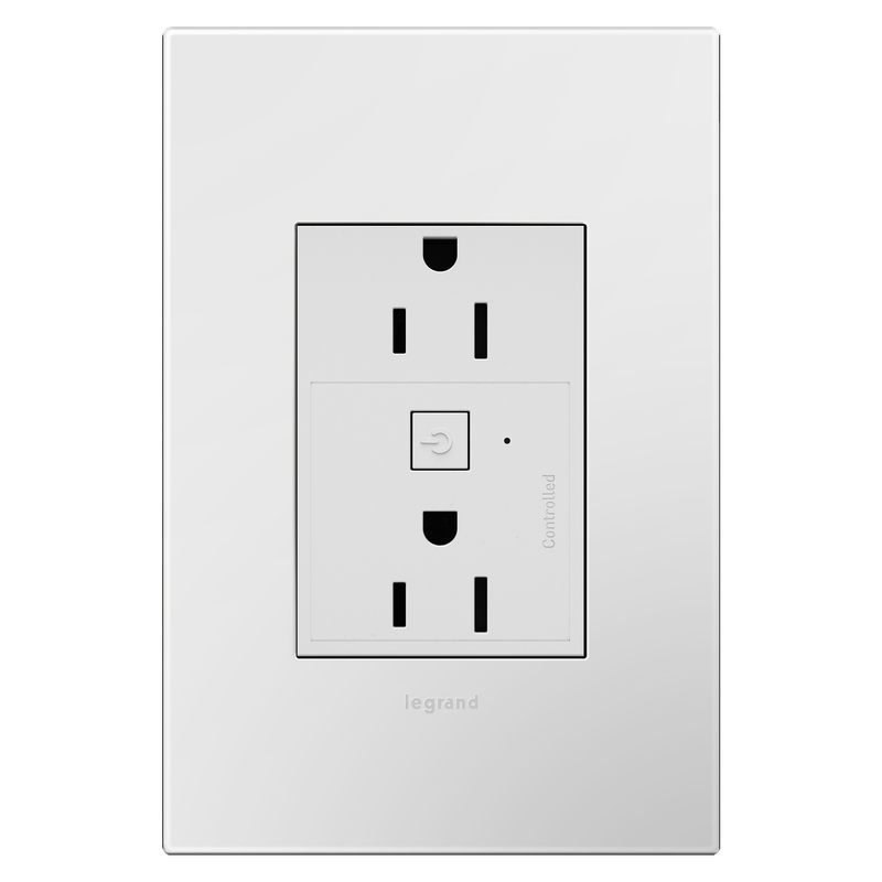 LEGRAND WNAR153W1 ADORNE  15A Smart Outlet with Netatmo Plus-Size, White