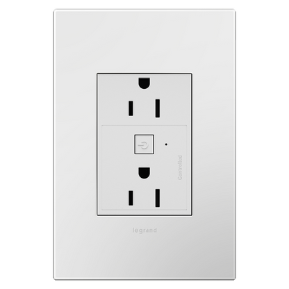 LEGRAND WNAR153W1 ADORNE  15A Smart Outlet with Netatmo Plus-Size, White