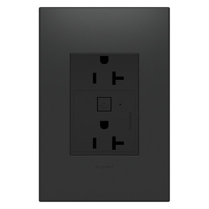 LEGRAND WNAR203G1 ADORNE  20A Smart Outlet with Netatmo, Plus-Size, Graphite