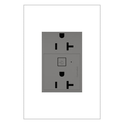 LEGRAND WNAR203M1 ADORNE  20A Smart Outlet with Netatmo, Plus-Size, Magnesium