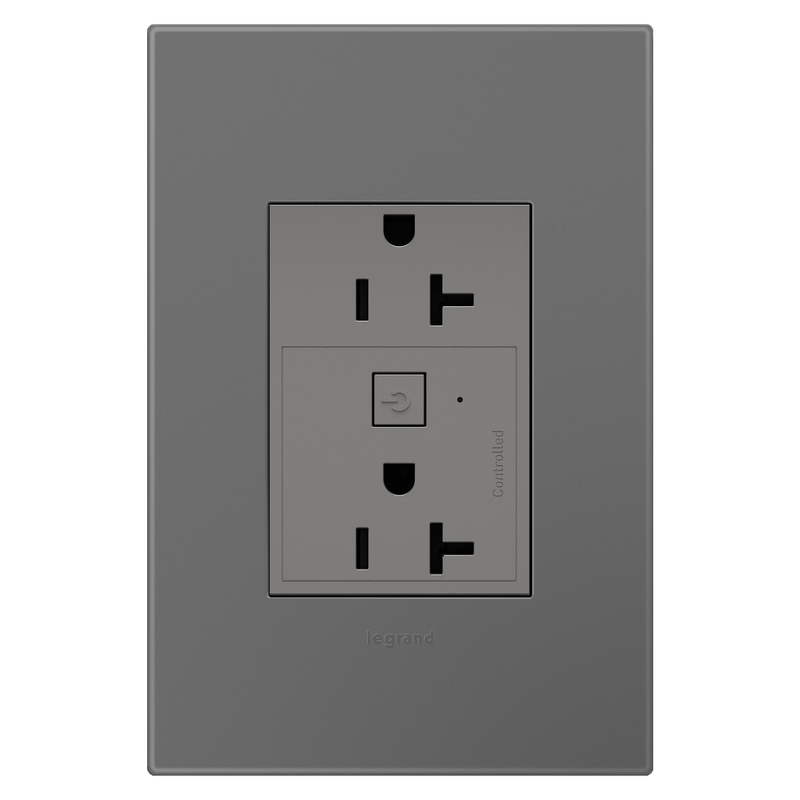 LEGRAND WNAR203M1 ADORNE  20A Smart Outlet with Netatmo, Plus-Size, Magnesium