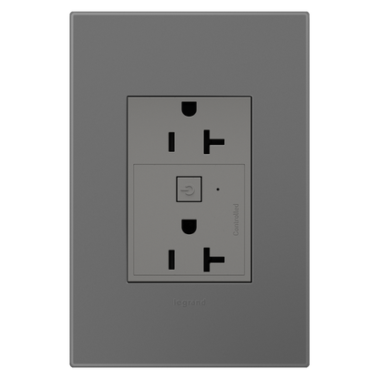 LEGRAND WNAR203M1 ADORNE  20A Smart Outlet with Netatmo, Plus-Size, Magnesium