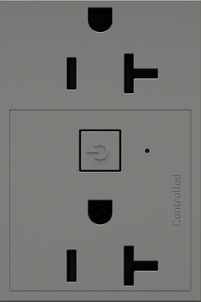 LEGRAND WNAR203M1 ADORNE  20A Smart Outlet with Netatmo, Plus-Size, Magnesium