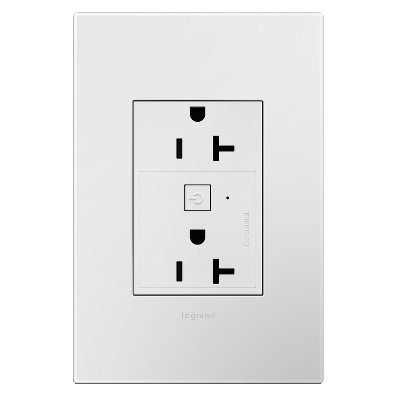 LEGRAND WNAR203W1 ADORNE  20A Smart Outlet with Netatmo, Plus-Size, White