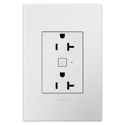 LEGRAND WNAR203W1 ADORNE  20A Smart Outlet with Netatmo, Plus-Size, White