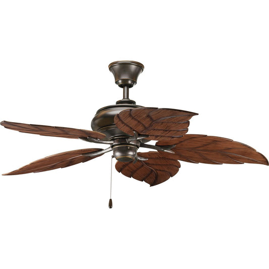PROGRESS LIGHTING P2526-20 AirPro Collection 52" Five-Blade Indoor/Outdoor Ceiling Fan in Antique Bronze