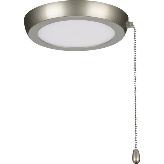 PROGRESS LIGHTING P260002-152-30 AirPro 7" 1-Light Painted Nickel Edgelit Transitional Ceiling Fan Light Kit and Opal Shade in Painted Nickel