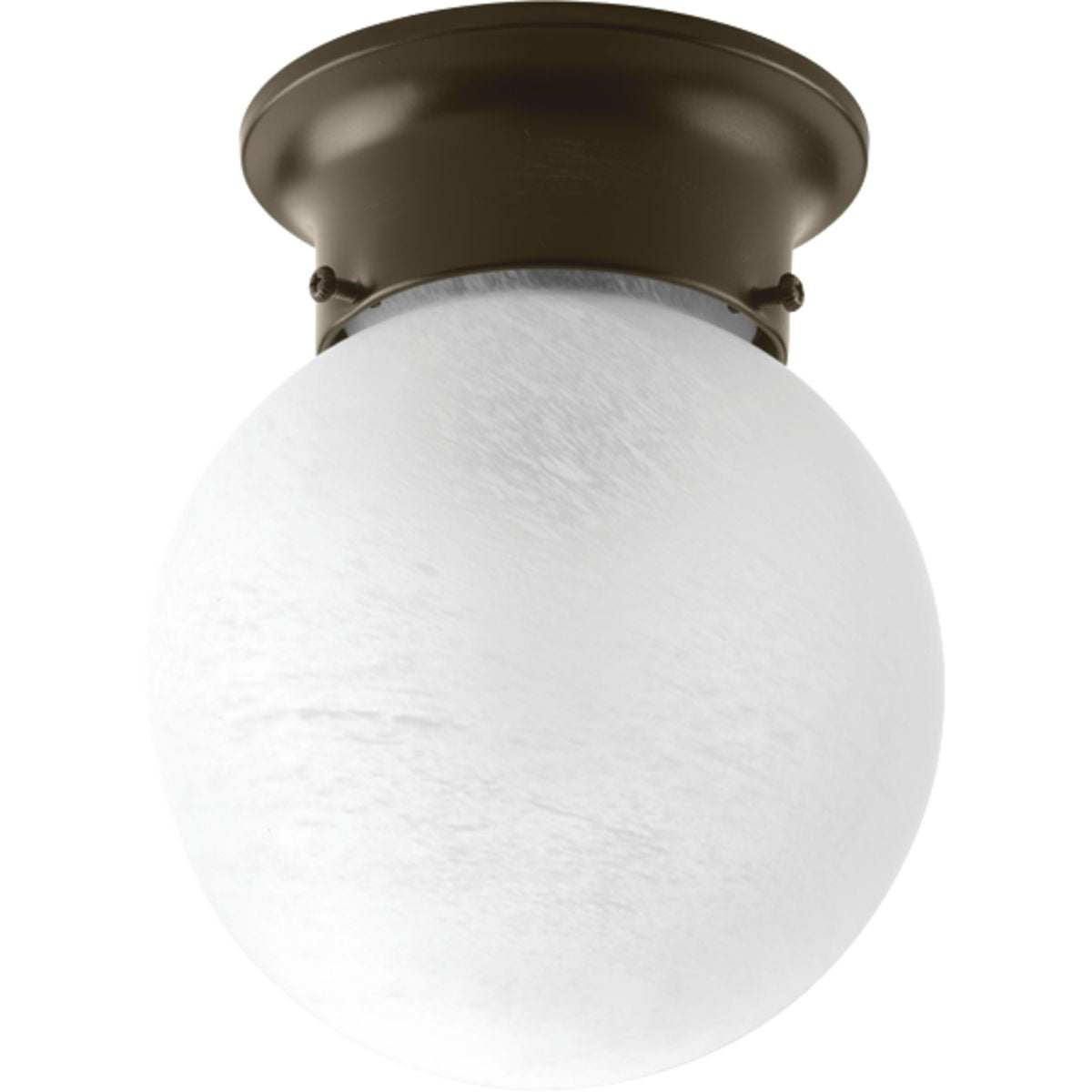 PROGRESS LIGHTING P3401-20 Antique Bronze Glass Globes Collection 6" One-Light Close-to-Ceiling