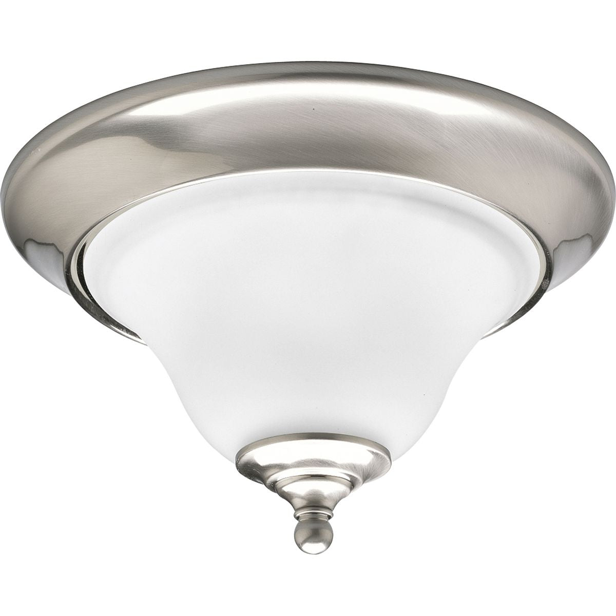 PROGRESS LIGHTING P3475-09 Brushed Nickel Trinity Collection One-Light 12-1/2" Close-to-Ceiling