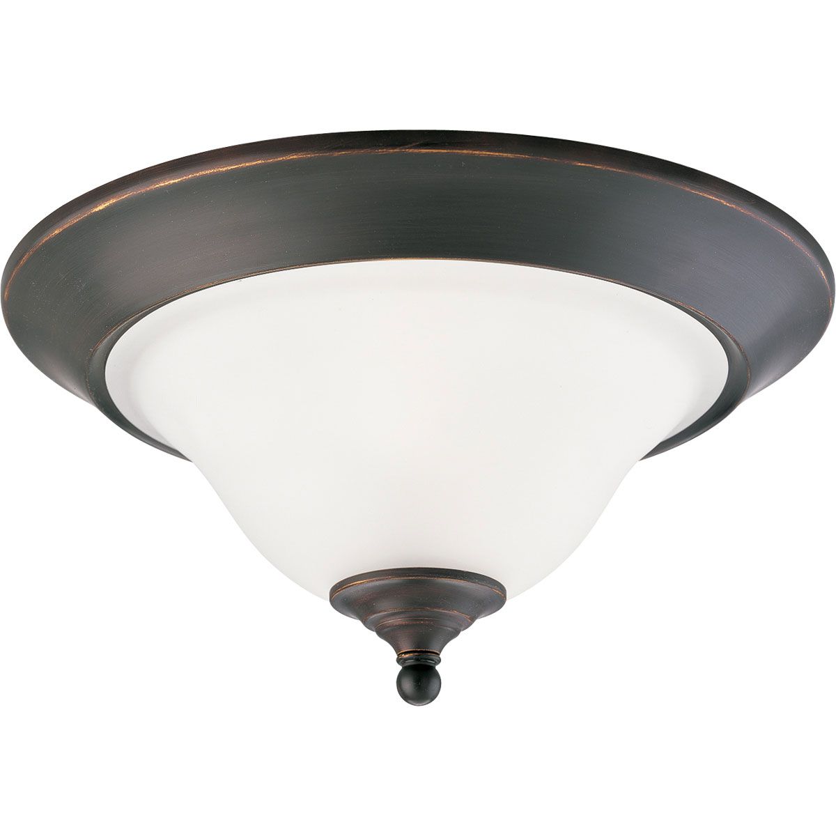 PROGRESS LIGHTING P3476-20 Antique Bronze Trinity Collection Two-Light 15" Close-to-Ceiling