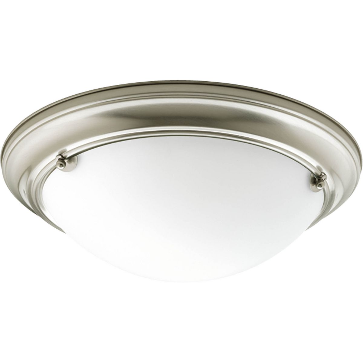 PROGRESS LIGHTING P3561-09 Brushed Nickel Eclipse Collection Two-Light 15-1/4" Close-to-Ceiling