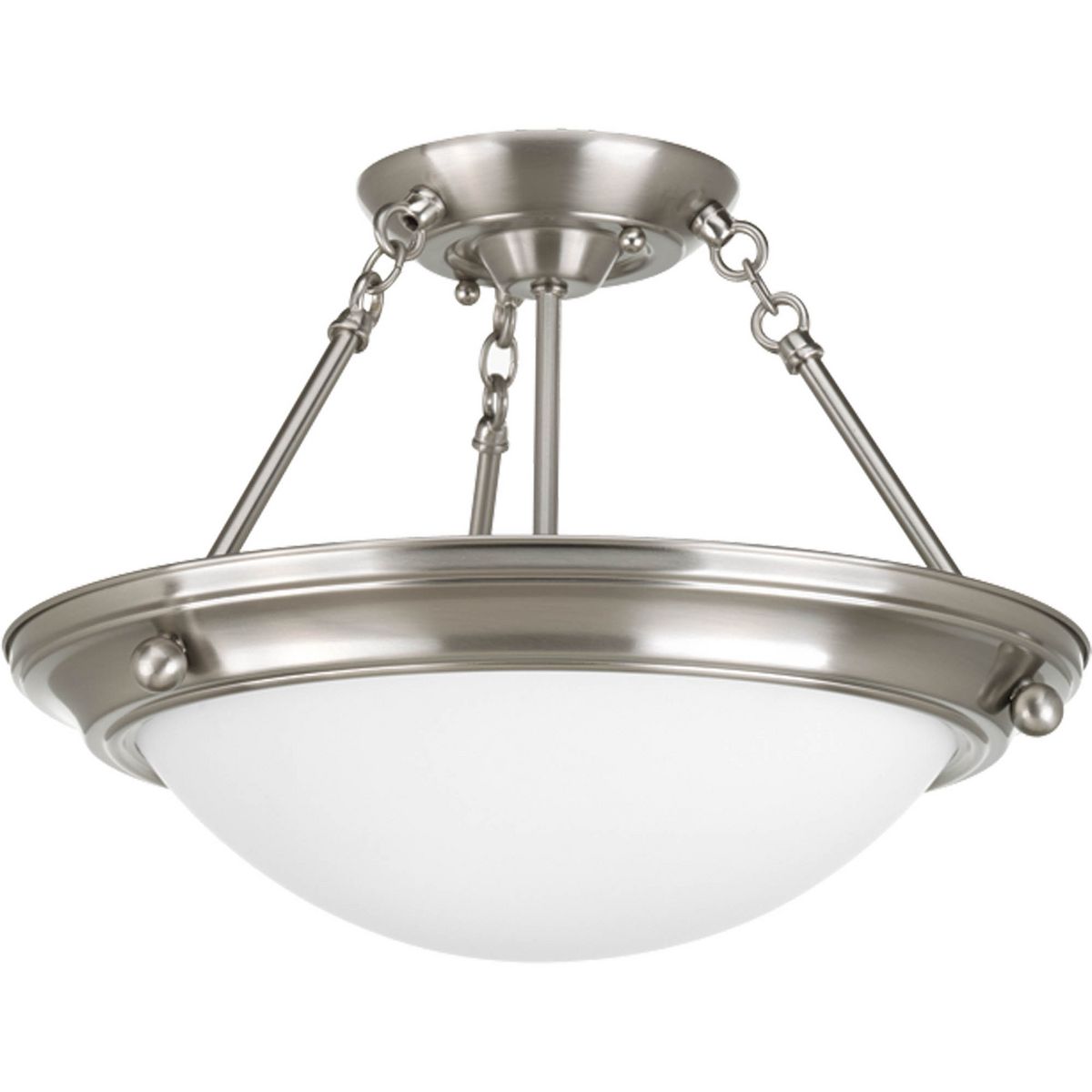 PROGRESS LIGHTING P3567-09 Brushed Nickel Eclipse Collection Two-Light 15-1/4" Close-to-Ceiling