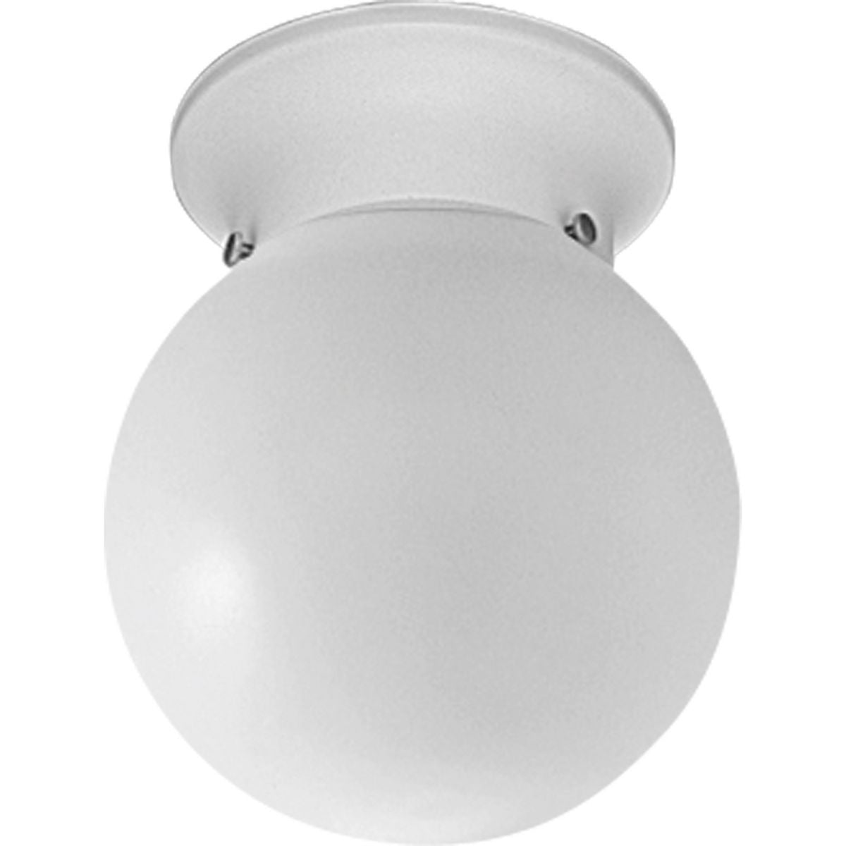 PROGRESS LIGHTING P3605-30 White One-Light Glass Globe 6" Close-to-Ceiling