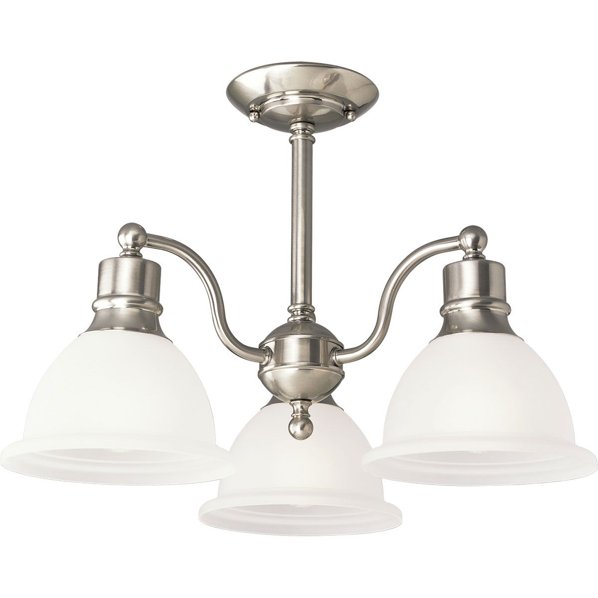 PROGRESS LIGHTING P3663-09 Brushed Nickel Madison Collection Three-Light 20-3/4" Close-to-Ceiling