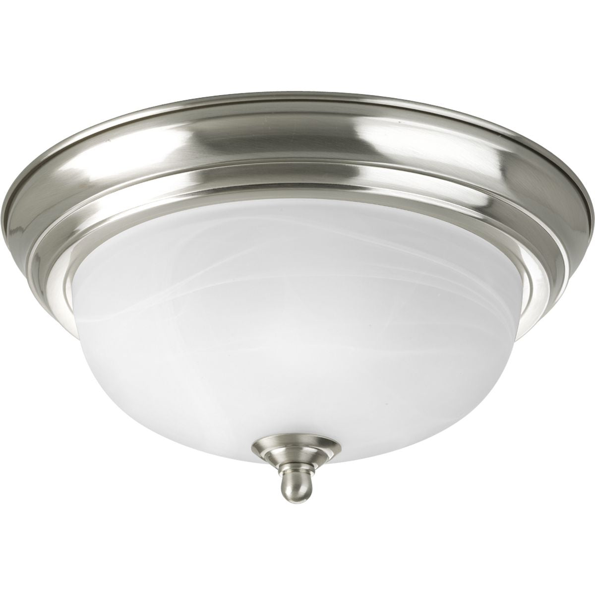 PROGRESS LIGHTING P3924-09 Brushed Nickel One-Light Dome Glass 11-3/8" Close-to-Ceiling