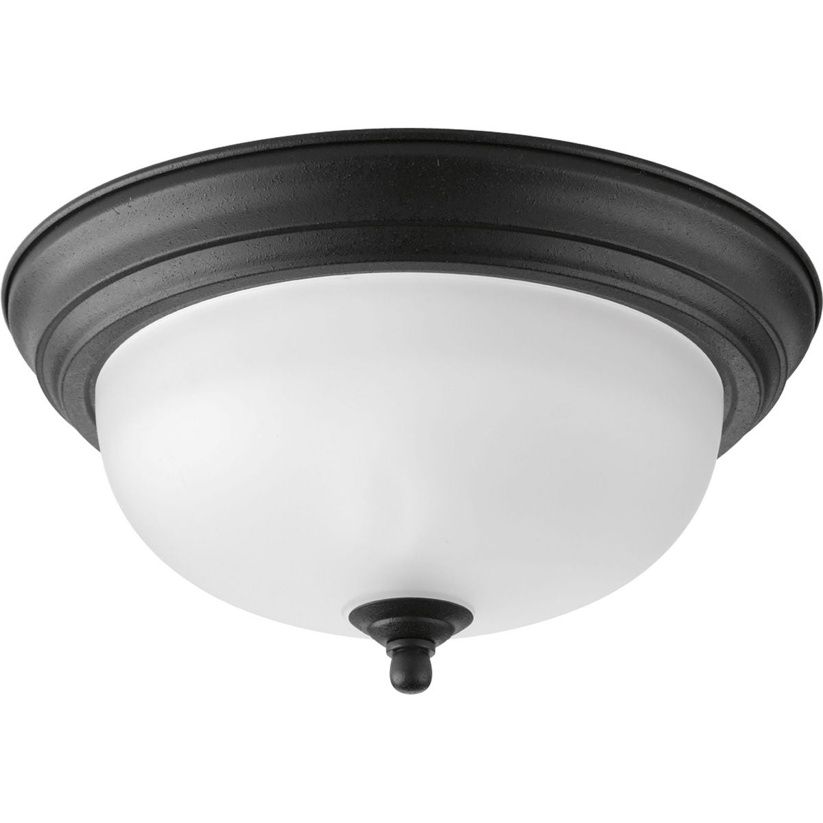 PROGRESS LIGHTING P3924-80 Forged Black One-Light Dome Glass 11-3/8" Close-to-Ceiling