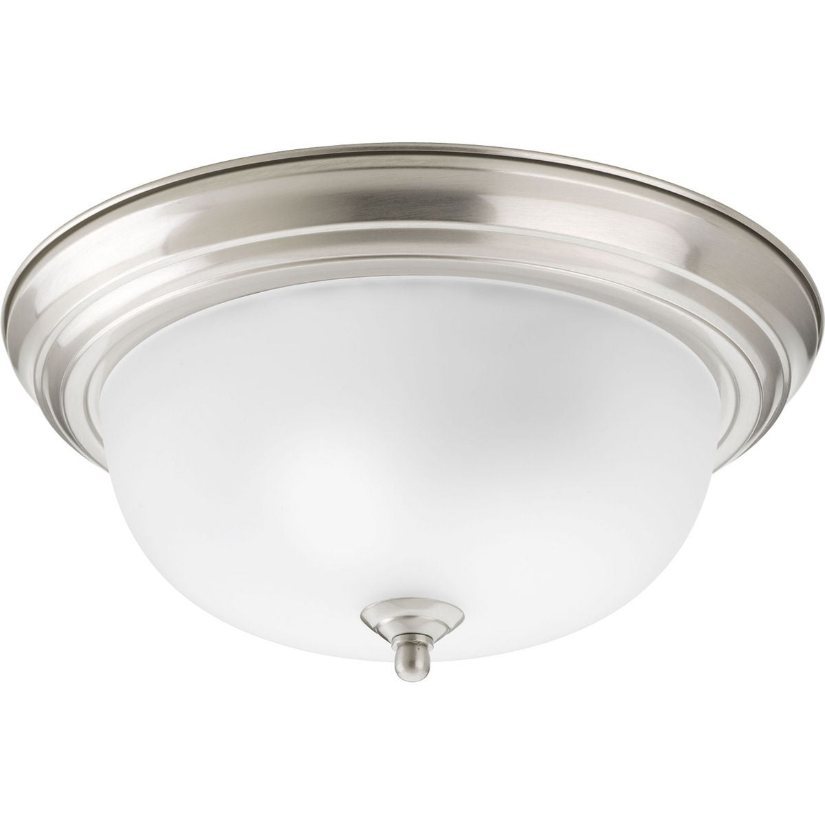 PROGRESS LIGHTING P3925-09ET Brushed Nickel Two-Light Dome Glass 13-1/4" Close-to-Ceiling
