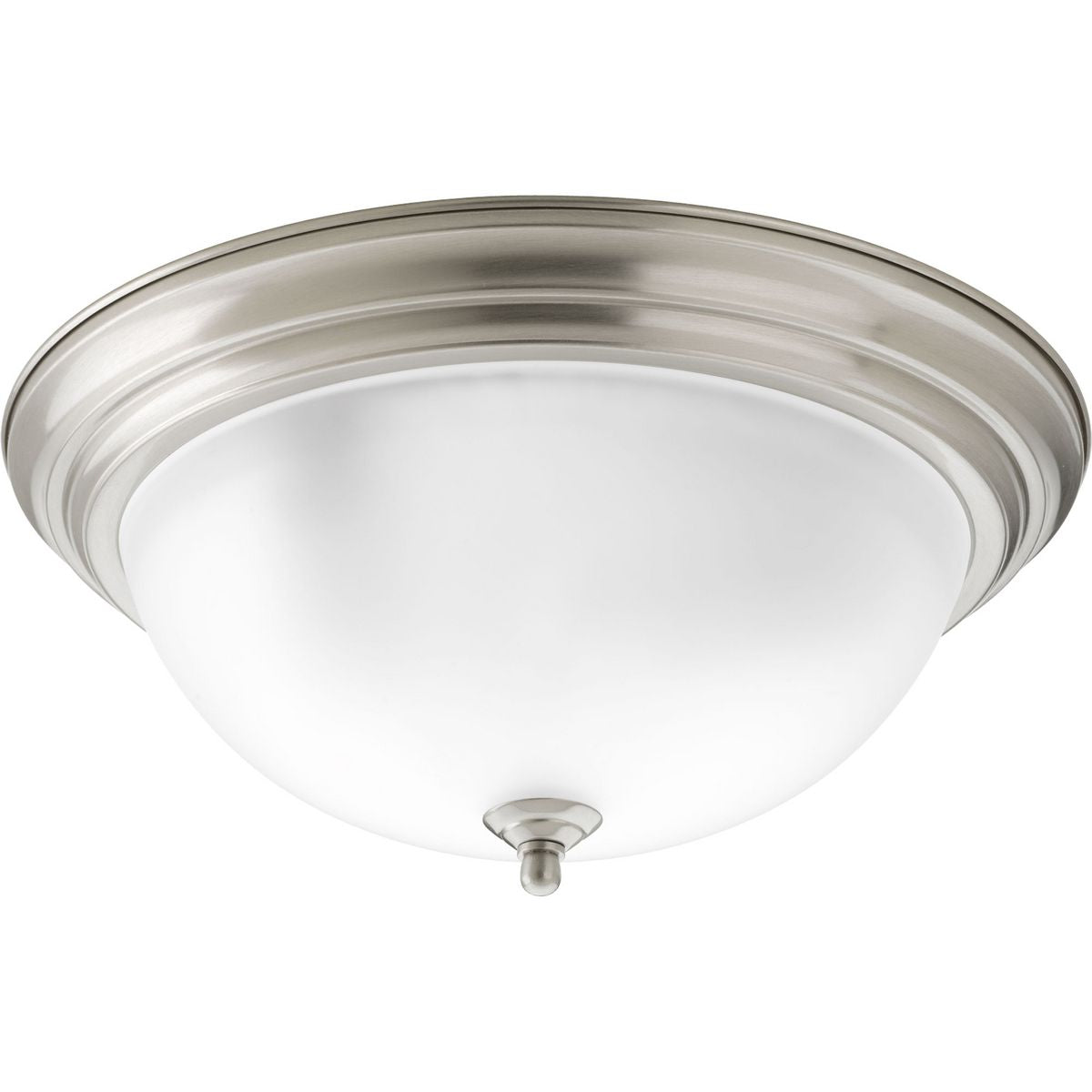 PROGRESS LIGHTING P3926-09ET Brushed Nickel Three-Light Dome Glass 15-1/4" Close-to-Ceiling