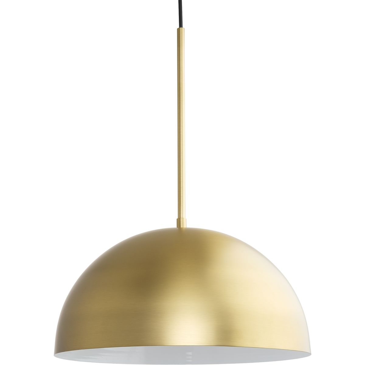 PROGRESS LIGHTING P500379-191 Brushed Gold Perimeter Collection One-Light Brushed Gold Mid-Century Modern Pendant with metal Shade