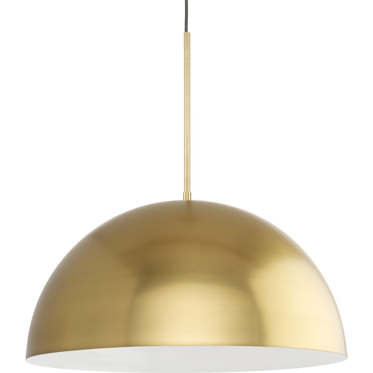 PROGRESS LIGHTING P500380-191 Brushed Gold Perimeter Collection One-Light Brushed Gold Mid-Century Modern Pendant with metal Shade