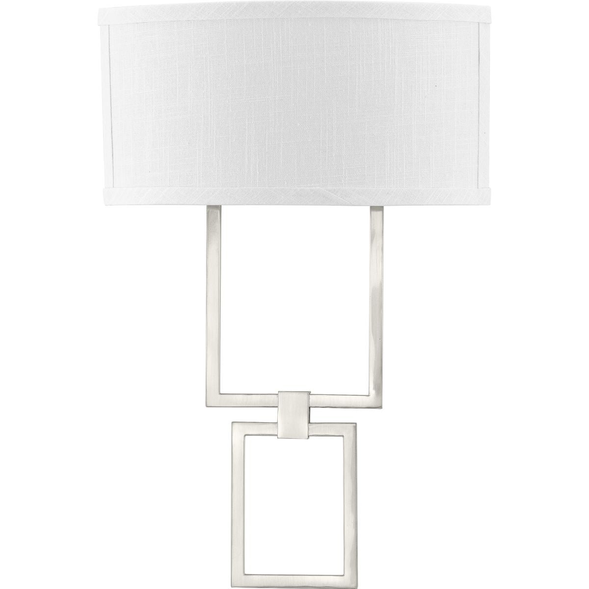PROGRESS LIGHTING P710054-009-30 Brushed Nickel LED Shaded Sconce Collection Brushed Nickel One-Light Square Wall Sconce