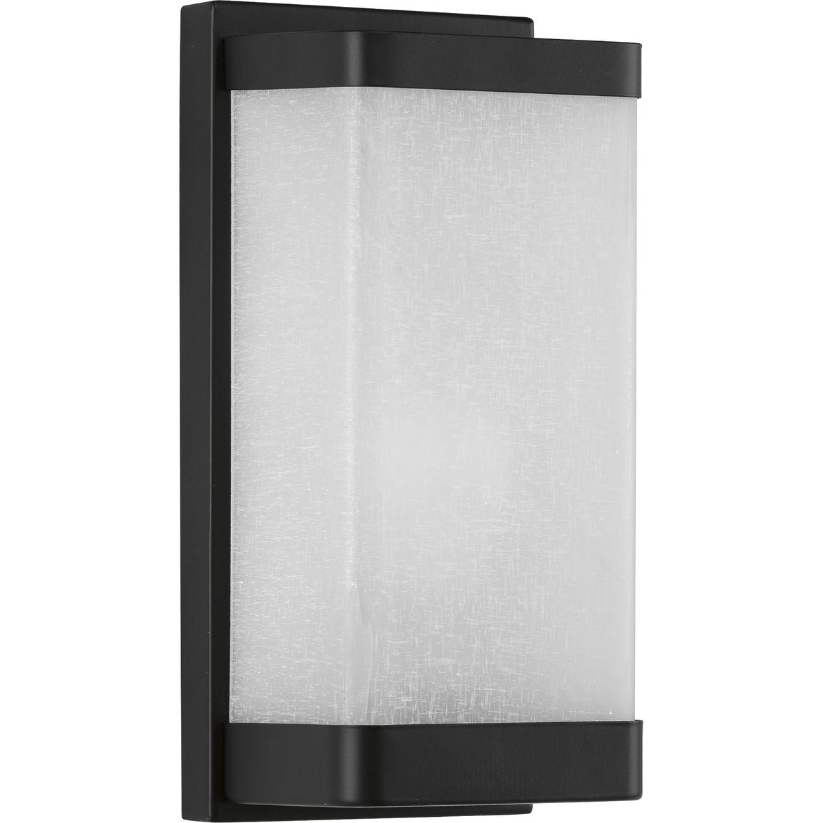 PROGRESS LIGHTING P710072-031 Matte Black One-Light Linen Glass Wall Sconce