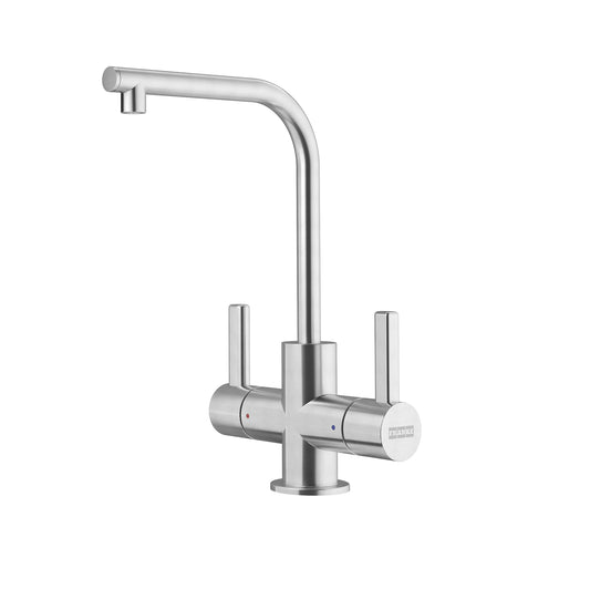FRANKE UNL-HC-304 8.75-in Double Handle Hot and Cold Water Filtration Faucet in Stainless Steel In Stainless Steel