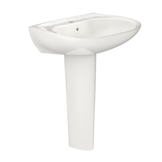 TOTO LPT242G#11 Prominence Oval Basin Pedestal Bathroom Sink with CeFiONtect for Single Hole Faucets , Colonial White