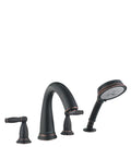 HANSGROHE 06132920 Swing C 4-Hole Roman Tub Set Trim with Lever Handles and 1.8 GPM Handshower in Rubbed Bronze