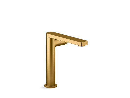 KOHLER K-73159-7-2MB Composed Tall Single-Handle Bathroom Sink Faucet With Cylindrical Handle, 1.2 Gpm In Vibrant Brushed Moderne Brass
