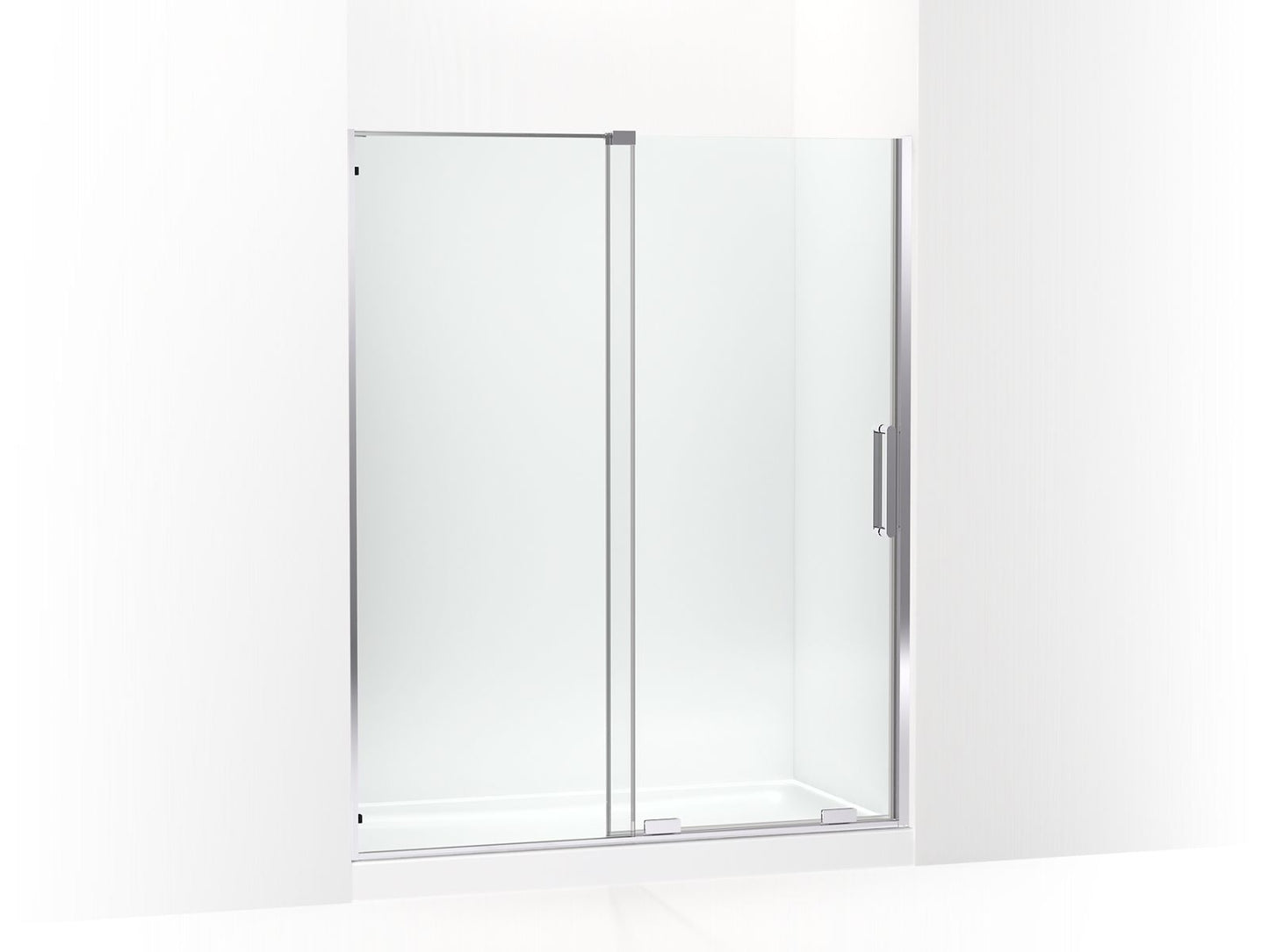 KOHLER K-707621-8L-SHP Echelon Sliding Shower Door, 71-3/4" H X 55-3/4 - 59-3/4" W, With 5/16" Thick Crystal Clear Glass In Bright Polished Silver