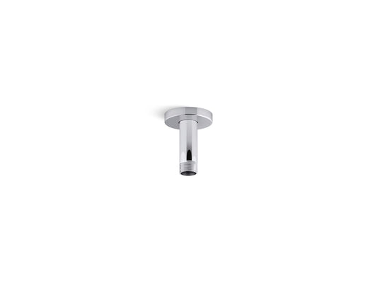 KOHLER K-26319-CP Statement 3" Ceiling-Mount Single-Function Rainhead Arm And Flange In Polished Chrome