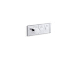 KOHLER K-26346-9-CP Anthem Two-Outlet Recessed Mechanical Thermostatic Valve Control In Polished Chrome