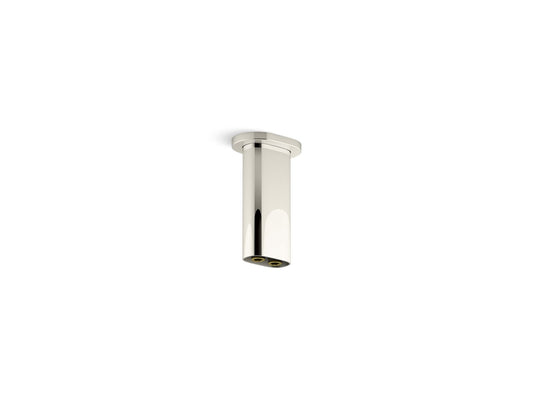 KOHLER K-26325-SN Statement 5" Ceiling-Mount Two-Function Rainhead Arm And Flange In Vibrant Polished Nickel