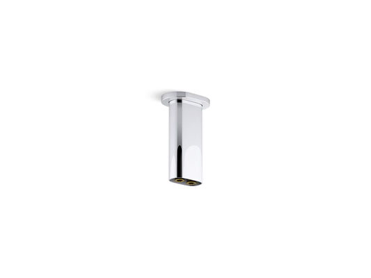 KOHLER K-26325-CP Statement 5" Ceiling-Mount Two-Function Rainhead Arm And Flange In Polished Chrome