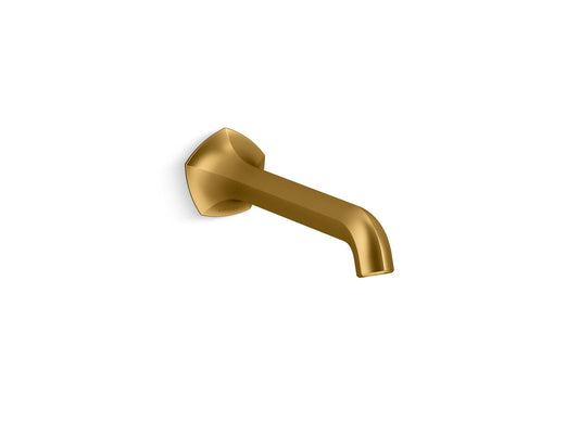 KOHLER K-T27011-ND-2MB Occasion Wall-Mount Bathroom Sink Faucet Spout With Straight Design, 1.2 Gpm In Vibrant Brushed Moderne Brass