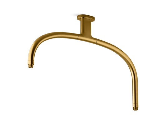 KOHLER K-26305-2MB Statement Ceiling-Mount Single-Function Dual Rainhead Arm In Vibrant Brushed Moderne Brass