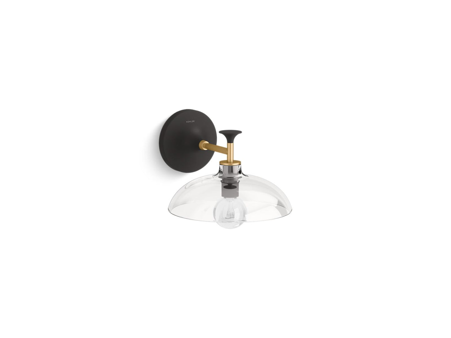 KOHLER K-31768-SC01-BML Tone One-Light Sconce In Black with Brass Trim