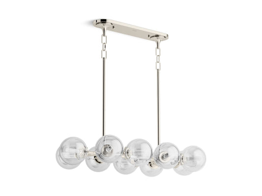 KOHLER K-31766-CH10-SNL Bellera 38" Linear Chandelier In Polished Nickel