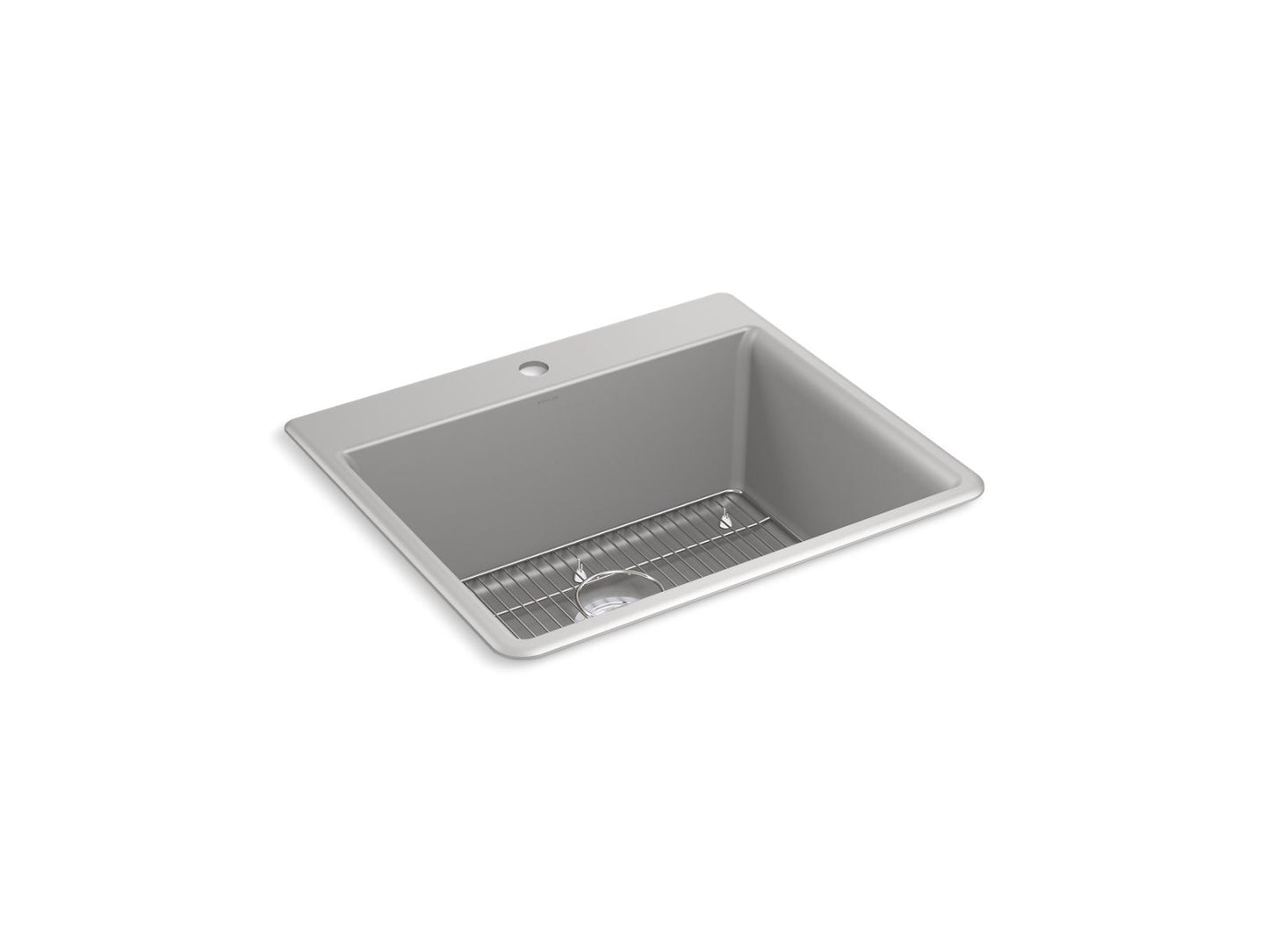 KOHLER K-28003-1-CM4 Kennon 25" Top-/Undermount Single-Bowl Kitchen Sink In Matte Grey