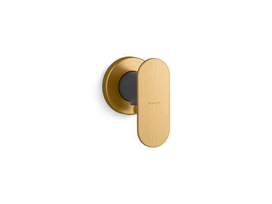 KOHLER K-26289-2MB Statement Wall-Mount Wand Handshower Holder With Supply Elbow And Check Valve In Vibrant Brushed Moderne Brass