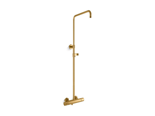 KOHLER K-27031-9-2MB Occasion Two-Way Exposed Thermostatic Valve And Shower Column Kit In Vibrant Brushed Moderne Brass