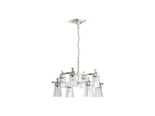 KOHLER K-31759-CH08-SNL Riff 35" Chandelier In Polished Nickel