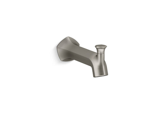 KOHLER K-27023-BN Occasion Wall-Mount Bath Spout With Straight Design And Diverter In Vibrant Brushed Nickel