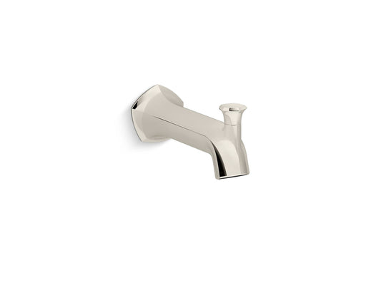 KOHLER K-27023-SN Occasion Wall-Mount Bath Spout With Straight Design And Diverter In Vibrant Polished Nickel