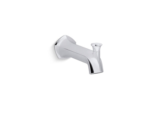 KOHLER K-27023-CP Occasion Wall-Mount Bath Spout With Straight Design And Diverter In Polished Chrome