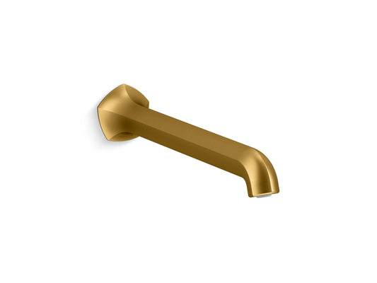 KOHLER K-27115-2MB Occasion Wall-Mount Bath Spout With Straight Design, 12" In Vibrant Brushed Moderne Brass