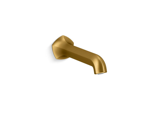 KOHLER K-27024-2MB Occasion Wall-Mount Bath Spout With Straight Design, 8" In Vibrant Brushed Moderne Brass